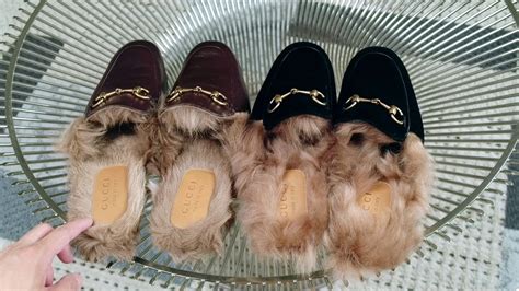 Gucci Princetown Velvet Slippers with Fur Comparison  .